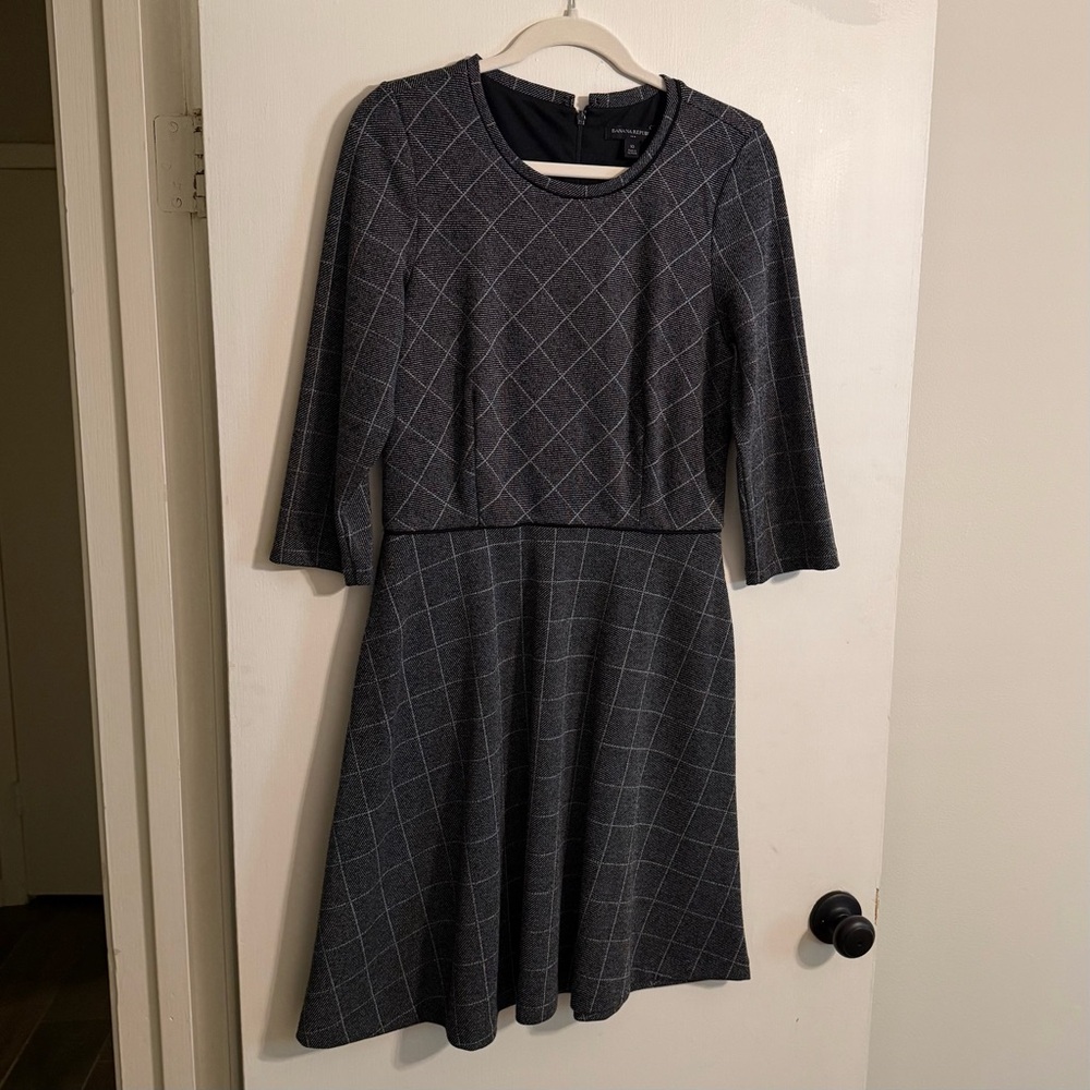 Banana Republic Gray Plaid Dress